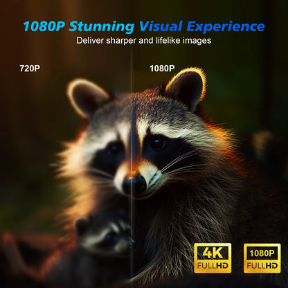 Auto-Focus Smart Projector with Android 11, 4K Resolution, 580 ANSI Lumens, Wi-Fi 6, Bluetooth 5.0, Allwinner H713, Voice Control for Home Cinema - Model HY350